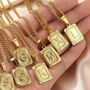 18K Gold Plated Initial Pendant Necklace